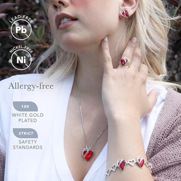 Leafael Necklaces for Women, Infinity Love Heart Pendant with Birthstone Crystals - Image 2