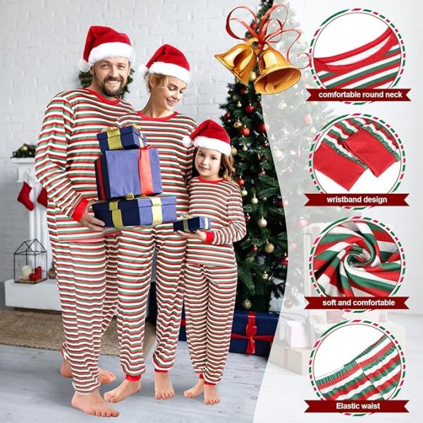 Liitrsh Matching Family Christmas Pajamas Set striped - Image 4