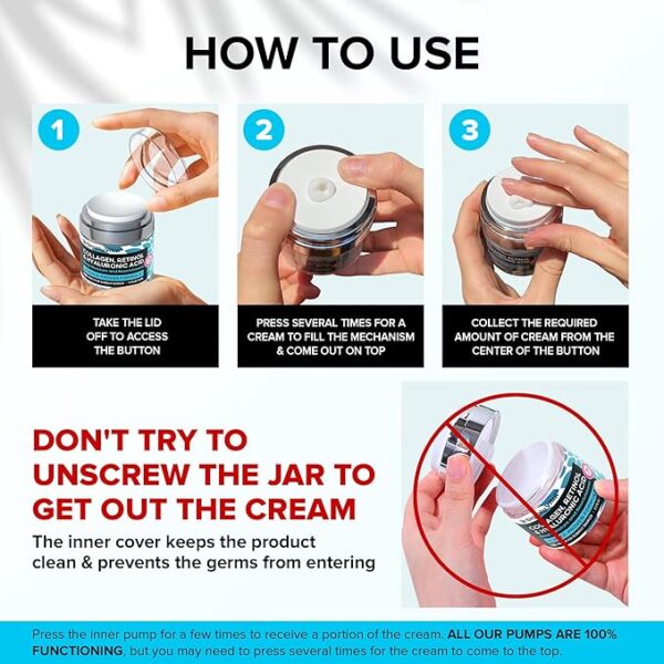 SimplyVital Collagen, Retinol & Hyaluronic Acid Cream - Anti-Aging Face Moisturizer for Face - Image 3