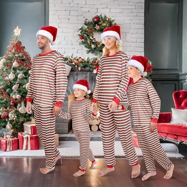 Liitrsh Matching Family Christmas Pajamas Set striped - Image 2