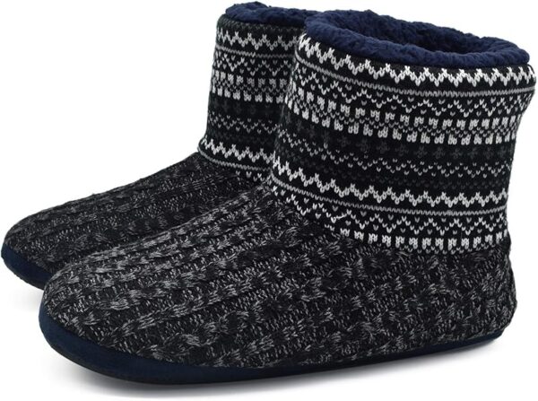 GPOS Knit Rock Wool Warm Men Indoor Pull on Cozy Memory Foam Slipper - Image 4
