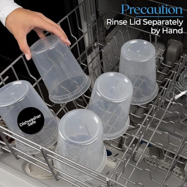 [25Sets - Clear Plastic 32 oz Deli Containers with Lids & One (1) Label Sheet - Image 4