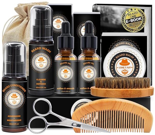 Upgraded Beard Grooming Kit w/Beard Conditioner,Beard Oil