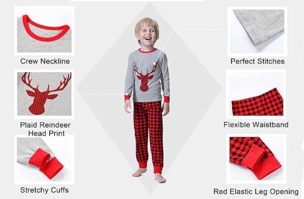 Benaive Matching Family Christmas Pajamas Set Boys Girls Holiday - Image 3