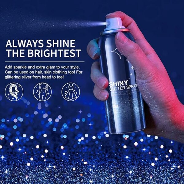 Body Glitter Spray for Hair and Body, Hairspray for Clothes - Image 2