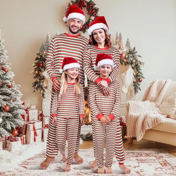 Liitrsh Matching Family Christmas Pajamas Set striped - Image 5