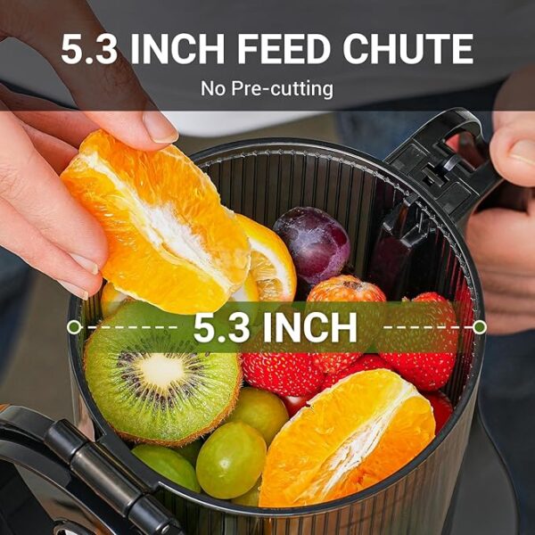 AMZCHEF Cold Press Juicer, 5.3" Self-Feeding Juicer Machines for Whole vegetable & fruit - Image 6