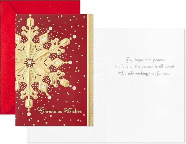 Hallmark Boxed Holiday Cards, Red and Gold Snowflake - Image 2
