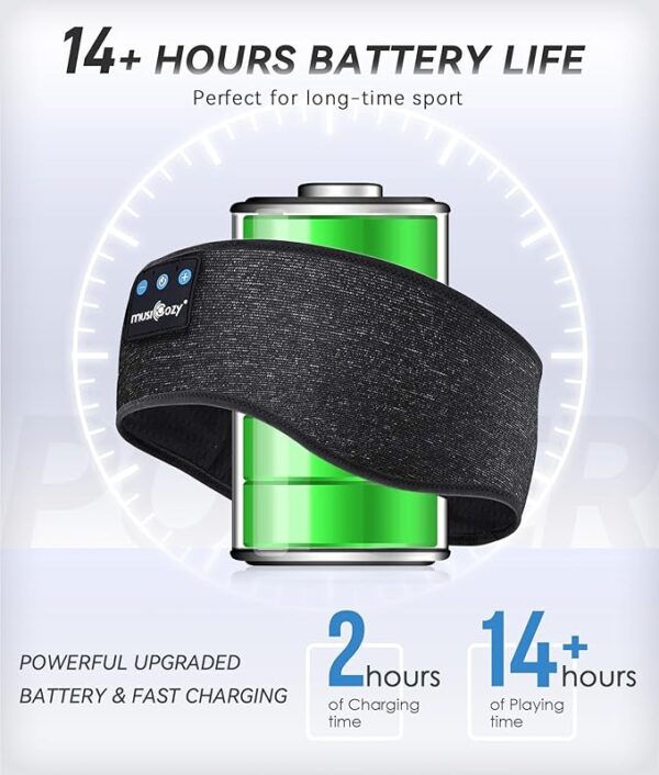 MUSICOZY Bluetooth 5.2 Sleep Headphones, Wireless Headband Headphones - Image 5