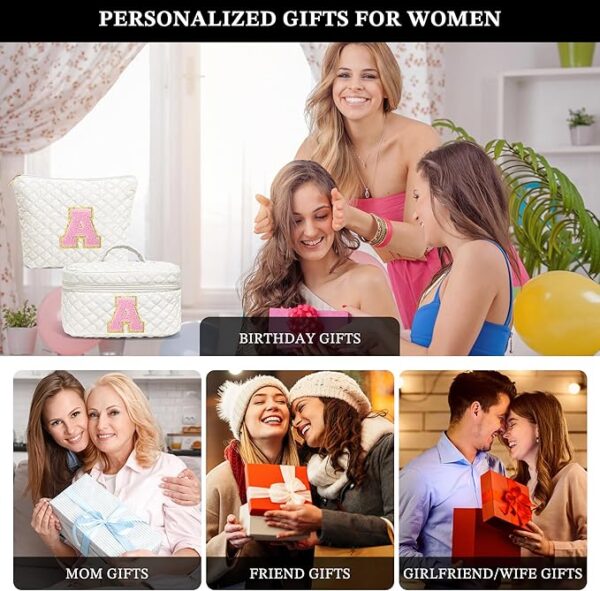 YOOLIFE Personalized Gifts Makeup Bag - Monogram Make Up Bag - Image 4