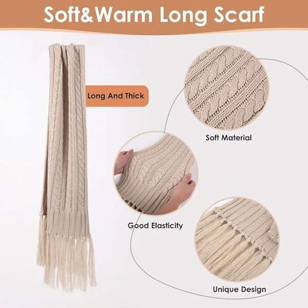 Women Winter Knit Warm Hat Scarf Beanie Gloves Set - Image 2