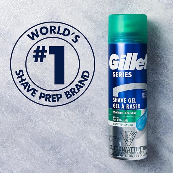 Gillette Series 3X Action Shave Gel, Sensitive Twin Pack - Image 3