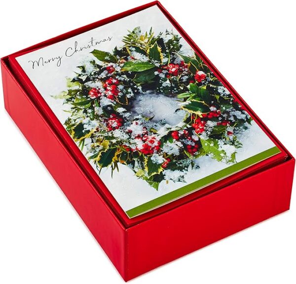 Hallmark Boxed Christmas Cards, Snowy Wreath
