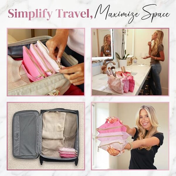 Accordion Makeup Bag, Travel Makeup Bag with 3 Compartments - Image 6