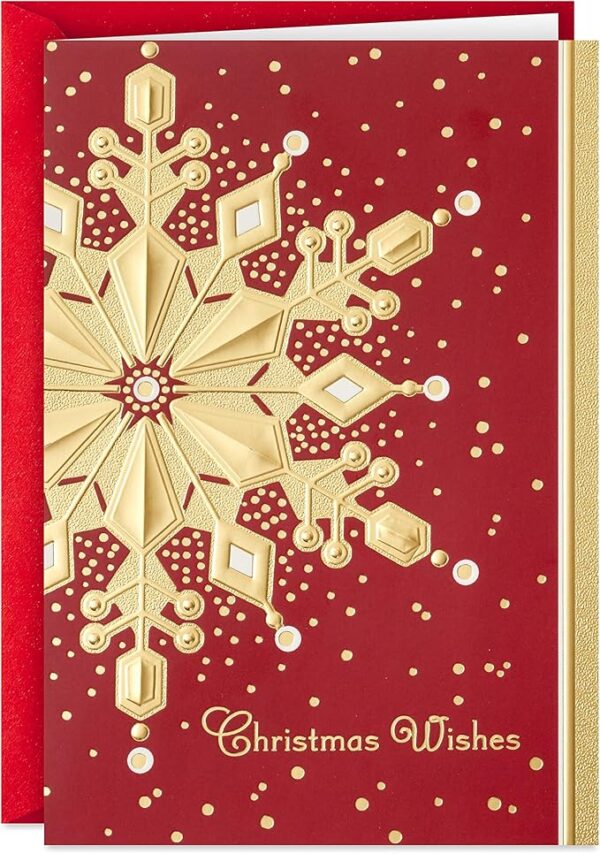 Hallmark Boxed Holiday Cards, Red and Gold Snowflake