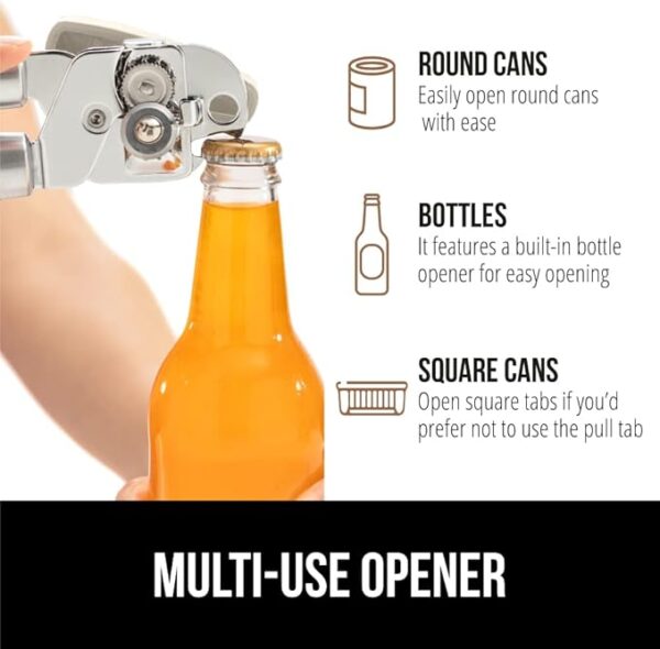 The Original Gorilla Grip Heavy Duty Stainless Steel Smooth Edge Manual Can Opener and Bottle Openers - Image 4