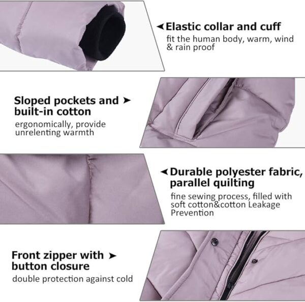 BINACL Women's Winter Warm Thicken Long Outwear Pockets - Image 3