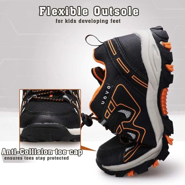 UOVO Boys Shoes Boys Tennis Running Sneakers Waterproof Hiking Shoes Kids Outdoor - Image 2