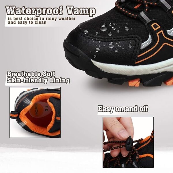 UOVO Boys Shoes Boys Tennis Running Sneakers Waterproof Hiking Shoes Kids Outdoor - Image 5