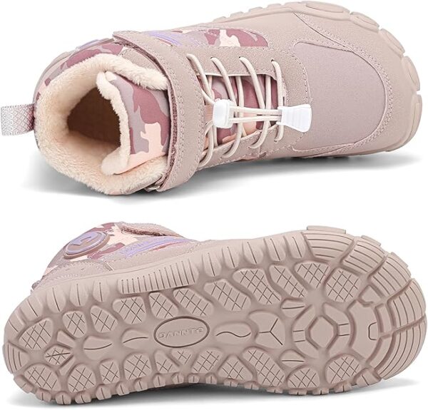 Dannto Kids Winter Snow Boots Boys Girls Wide Toe Box Warm Barefoot Hiking Shoes - Image 2