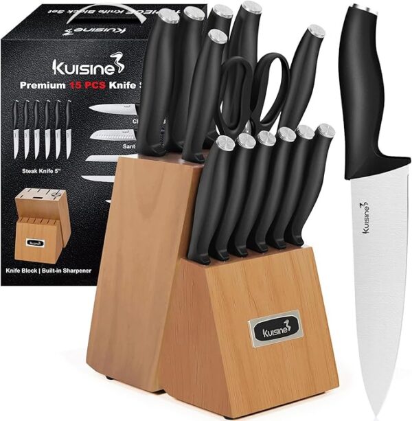 Kuisine Chef Knife Set,High Carbon Stainless Steel Ultra Sharp Blade Ergonomic Handle