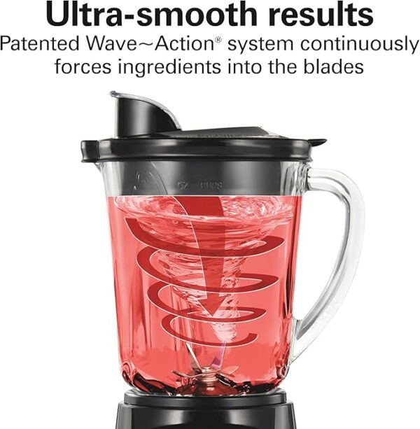 Hamilton Beach Power Elite Wave Action Blender For Shakes and Smoothies, 40 Oz Glass Jar - Image 4