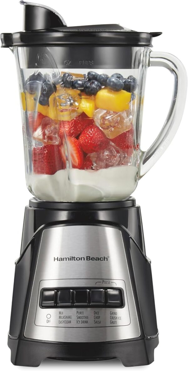 Hamilton Beach Power Elite Wave Action Blender For Shakes and Smoothies, 40 Oz Glass Jar
