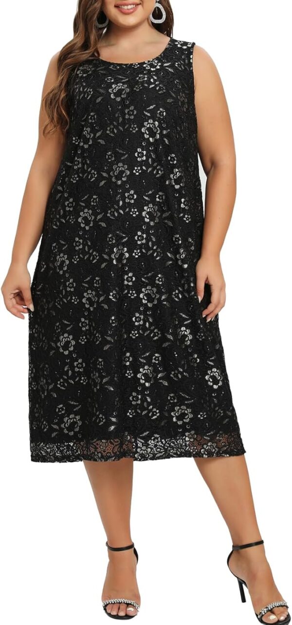 Women's Plus Size 2 Piece Mother of The Bride Dress Formal Evening Jacket Set - Image 4