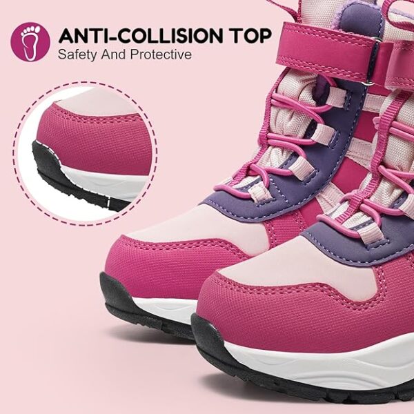 Harvest Land Kids Winter Boots Waterproof Girls Boys Snow Hiking Outdoor Boots - Image 2