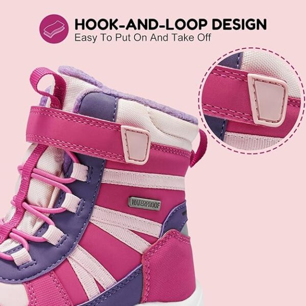 Harvest Land Kids Winter Boots Waterproof Girls Boys Snow Hiking Outdoor Boots - Image 4