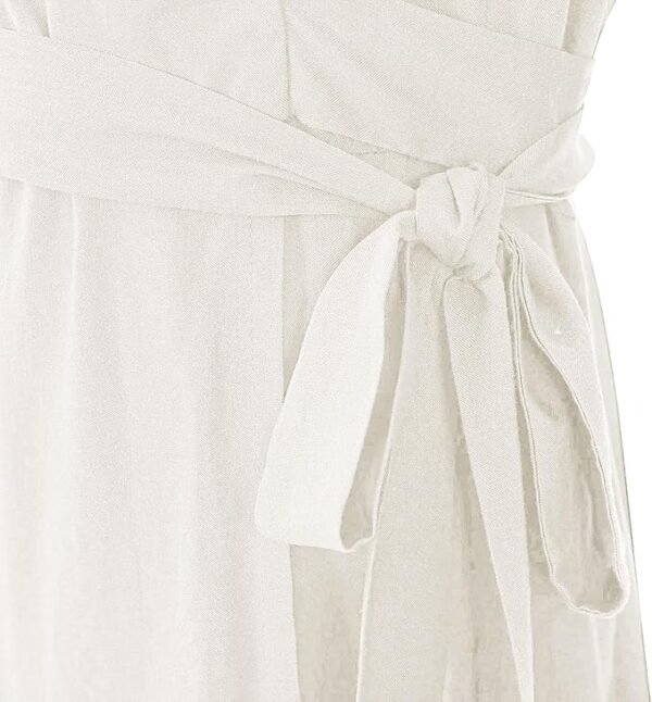 Mingyuezai Women's Linen Wrap Dress - Image 6
