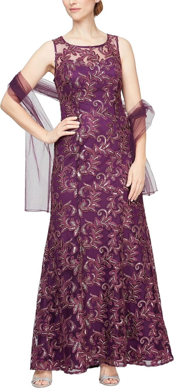 Alex Evenings Women's Long Sleeveless Dress